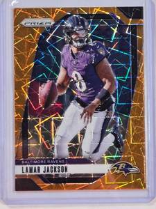lot 35 image: Lamar Jackson 2024 Panini Orange Lazer PRIZM No. 19