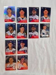 lot 38 image: Lot of 12 Minnesota Twins Chrome Cards - Griffin Jax Rookie, Justin Morneau, Miguel Sano, Torii Hunter, Joe Mauer, Gio Urshela, Carlos Correa, Harmon Killebrew, Toni Oliva, Jim Kaat