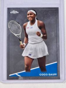 lot 45 image: Coco Gauff Rookie Tennis Trading Card - Topps Chrome 2021 No. 100