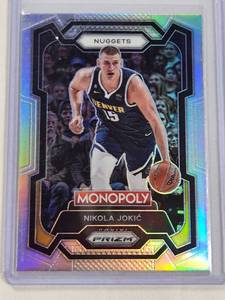 lot 50 image: Nikola Jokic 2023-24 Panini Prizm Silver Holo Monopoly No. 1