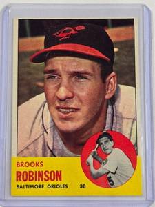 lot 72 image: Brooks Robinson 1963 Topps No. 345 Vintage Baseball Card