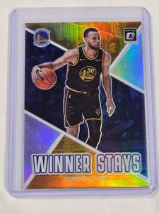 lot 76 image: Stephen Curry 2022-23 Silver Prizm Winner Stays No. 18