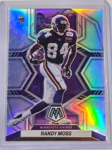 lot 79 image: Randy Moss 2022 Panini Mosaic Silver Holo Prizm No. 132