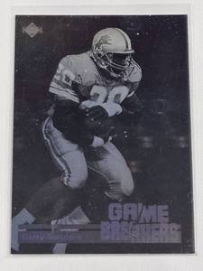 lot 91 image: Barry Sanders 1991 Game Breakers Holo No. GB1 NFL Trading Card