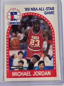 lot 114 image: Michael Jordan 1989 NBA Hoops All-Star Game Basketball Card No. 21