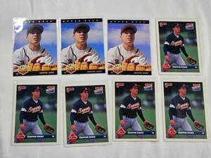 lot 119 image: Lot of 8 Chipper Jones Rookie Cards