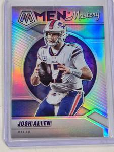 lot 122 image: Josh Allen 2021 Panini Mosaic Prizm Men of Mastery Silver Holo No. MM3