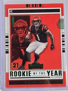 Ja'Marr Chase 2021 Panini Contenders Rookie of the Year Contender No. ROY-JCH