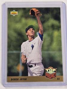 lot 135 image: Derek Jeter Rookie 1993 Upper Deck Prospect #449