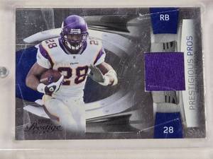 lot 145 image: Adrian Peterson Prestigious Pros Jersey Relic Card No. 2, Numbered 092250, Encased