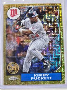 lot 158 image: Kirby Puckett 35th Anniversary Gold Mojo Topps Chrome No. T87C2-40
