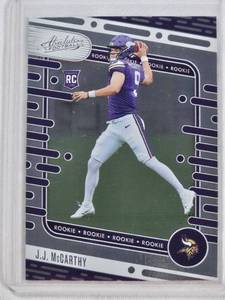 lot 167 image: J.J. McCarthy Rookie Card 2024 Panini Absolute Football No. 110