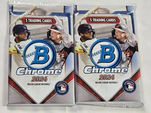 lot 185 image: 2 Packs of 2024 Bowman Chrome Baseball Trading Cards