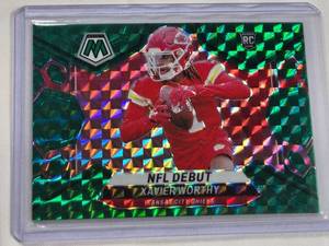 lot 193 image: Xavier Worthy 2024 Rookie Green Panini Mosaic Football Card No. 285