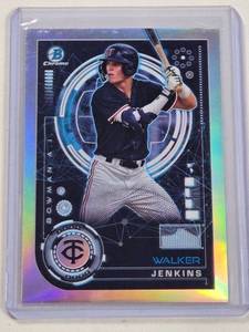 lot 218 image: Walker Jenkins Rookie 2024 Bowman Chrome Refractor No. BAI-10