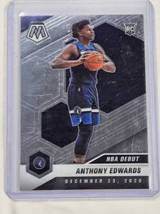 lot 225 image: Anthony Edwards Rookie 2020-21 Panini Mosaic NBA Debut  Card No. 261