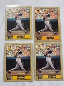 lot 246 image: Set of 4 Barry Bonds Rookie Cards 1987 No. 320