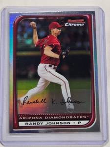 lot 257 image: Randy Johnson 2008 Bowman Chrome Refractor No. 175