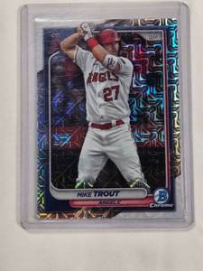 lot 260 image: Mike Trout 2024 Bowman Chrome Mojo No. 19