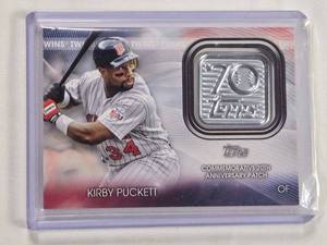 lot 264 image: Kirby Puckett Commemorative 70th Anniversary Patch Card 2021 No. T70P-KP
