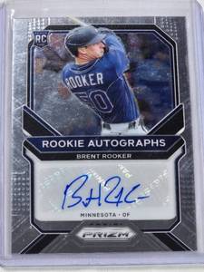 lot 274 image: Brent Rooker Rookie Auto 2021 Panini Prizm No.  RA-BR