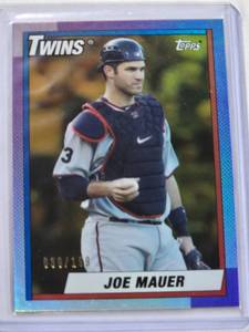 lot 275 image: Joe Mauer 2013 Topps Purple Foil No. 170, Numbered 39199