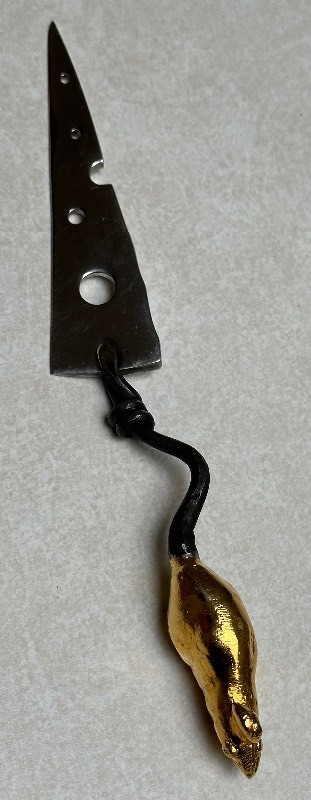 lot 88D image: Vintage Michael Aram Signed Silver Mouse Cheese Knife