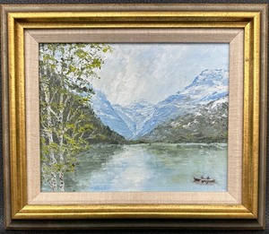 lot 125 image: Original Oil Painting Mountain View by K. Herman - Signed