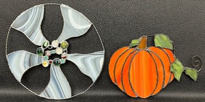 lot 180 image: Original Stained Glass Hanging Art