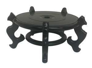 lot 178 image: Vintage Chinese Black Lacquer Over Wood Display Stand or Pedestal