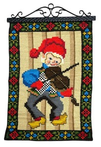 lot 145 image: Vintage Dutch Folk Design Gunnar-P 6733 Wall Hanging The Fiddler