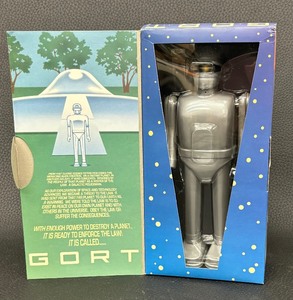 lot 112 image: Vintage Gort Robot with WInd-up Walking Action and Original Box