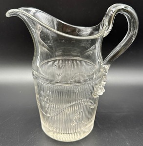 lot 80B image: Antique Flint Glass Bellflower Pitcher - Mid 1800s