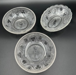 lot 147B image: Antique Flint Bellflower Single Vine Bowls - Circa Mid 1800s