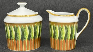 lot 163B image: Beautiful Philippe Deshoulieres - Jardin de Florence Pattern - Sugar and Creamer