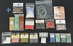 lot 111F image: Colorful Variety of Crafting Beads including Peridot Austrian Faceted Beads