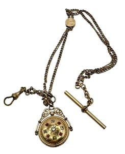 Antique Victorian Gold Filled Watch Chain and Locket Fob