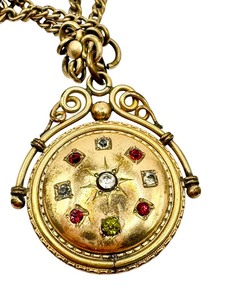 Antique Victorian Gold Filled Watch Chain and Locket Fob