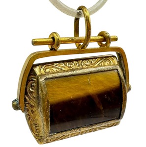 lot 5J image: Antique Victorian Gents Flip Flop Watch Fob  Antique Gold Filled Victorian Double Sided Watch Fob