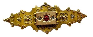 lot 23J image: Antique Victorian 9K Gold Hair Pin