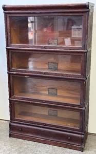 lot 4A image: Antique Globe Wernicke Stepback 4 Stack Bookcase