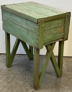 lot 100A image: Primitive Wooden Crate Side Table