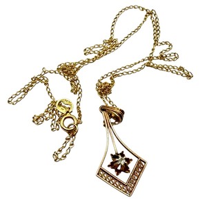 lot 55J image: Elegant Antique Edwardian 14k Gold Lavalier Necklace