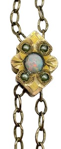 lot 28J image: Antique Victorian D & C Opal Gold Filled Watch Fob Chain