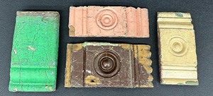 lot 19A image: Antique Architectural Salvage Wood Block Molding from Doors and Windows