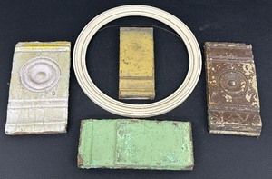 lot 76A image: Antique Architectural Salvage Wood Block Molding from Doors and Windows