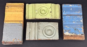 lot 105A image: Antique Architectural Salvage Wood Block Molding from Doors and Windows