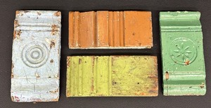 lot 169A image: Antique Architectural Salvage Wood Block Molding from Doors and Windows
