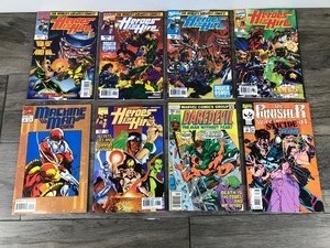 lot 258 image: Lot of 8 Marvel Comic Books - Machine Man - Heroes for Hire - Daredevil - The Punisher