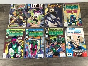 lot 261 image: Lot of 8 DC Comic Books - Emerald Dawn - Star Trek - Justice League - Legion 93 - Hawkworld